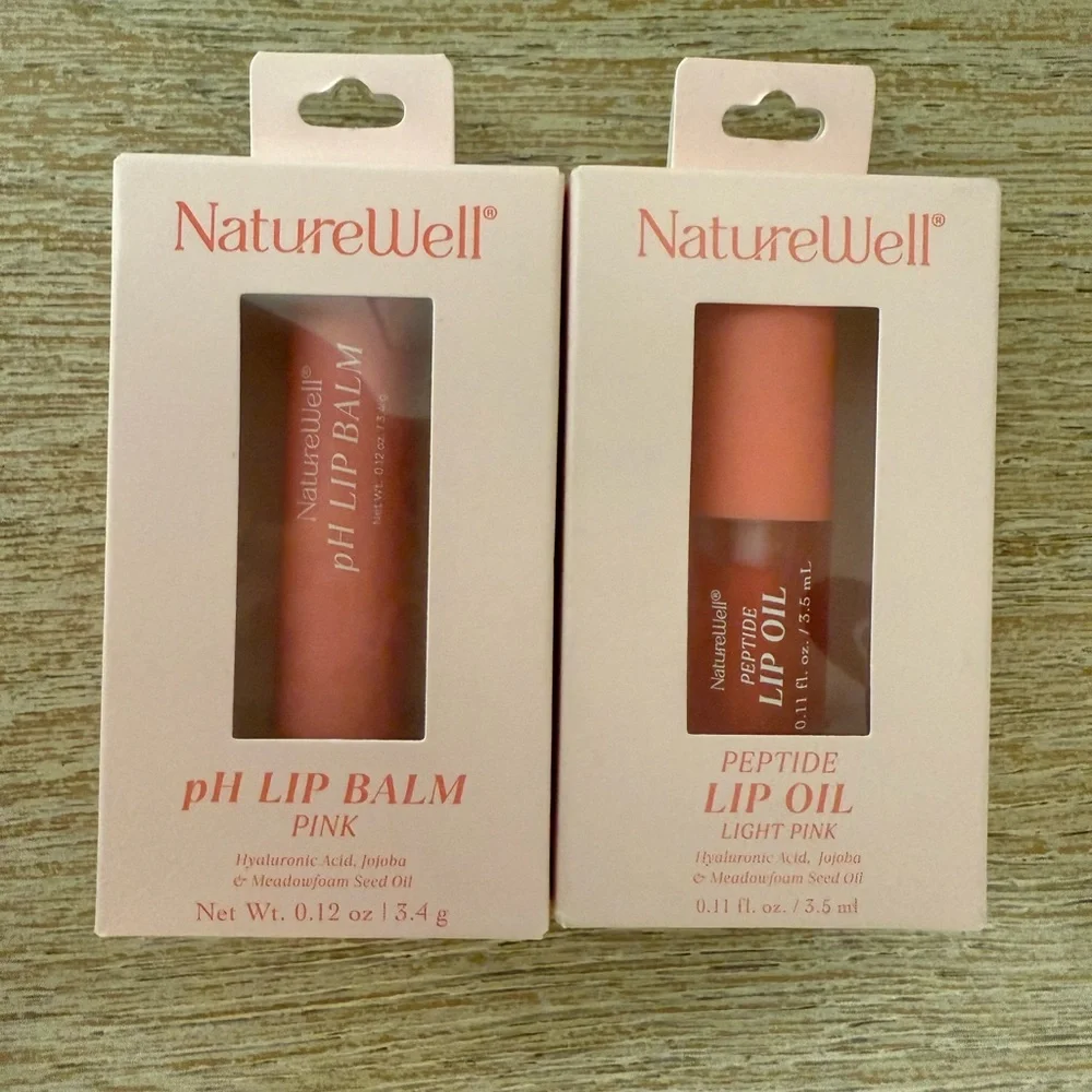pH Lip Balm and Peptide Lip Oil - Light Pink Set
